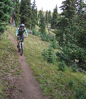 Steve on the fun, fast single track section